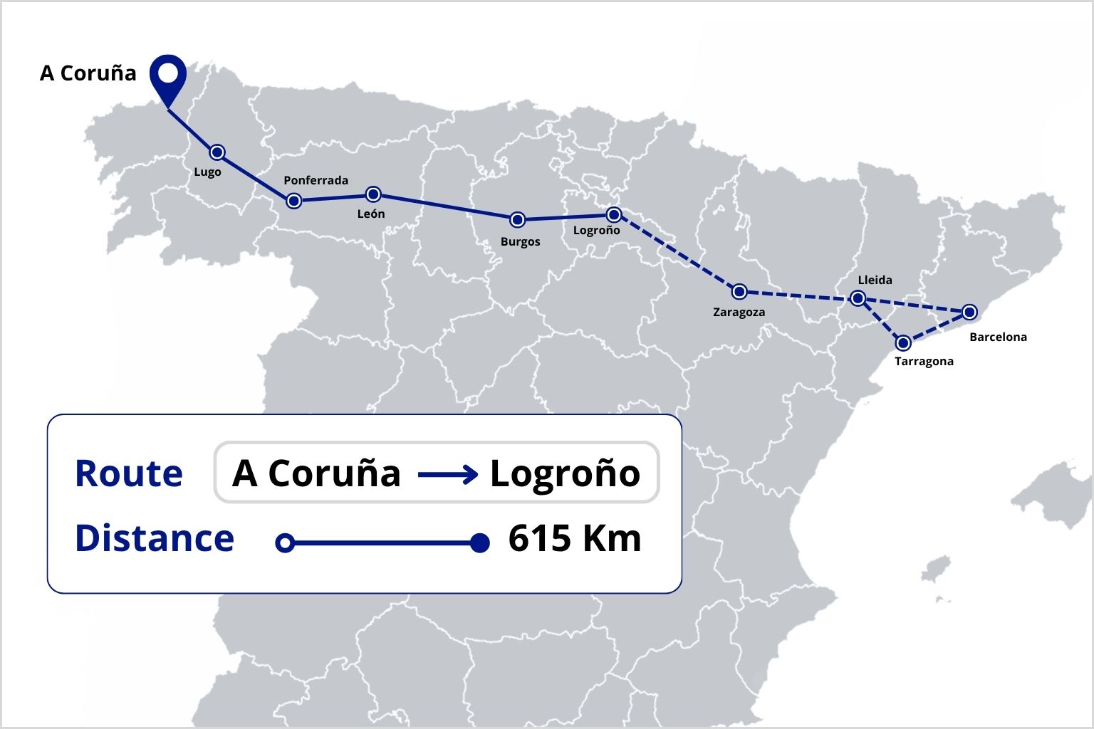 EN Road Transport Route A Coruña - Logroño